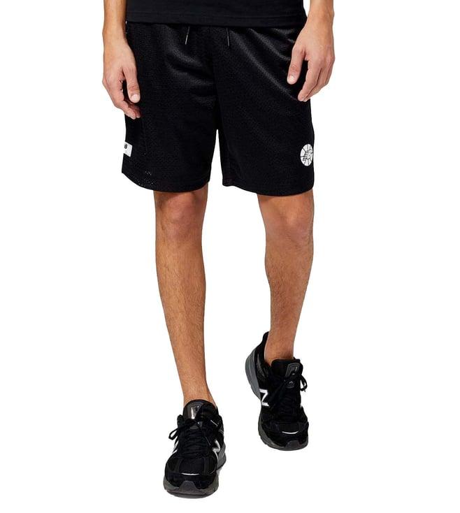 new balance black regular fit shorts