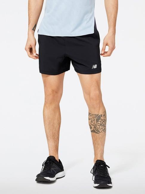 new balance black regular fit sports shorts