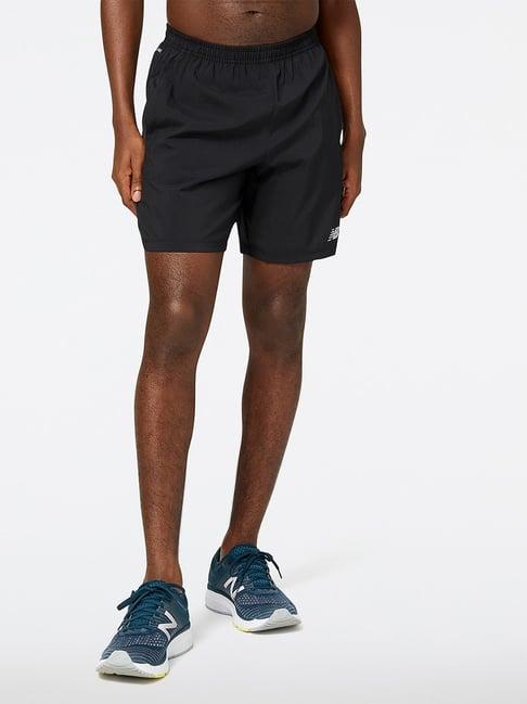 new balance black regular fit sports shorts