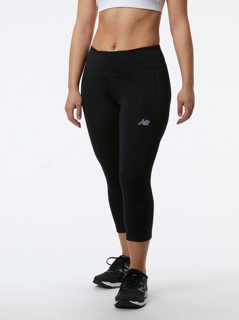 new balance black slim fit sports crop tights