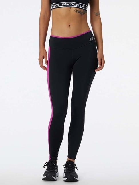 new balance black striped sports tights