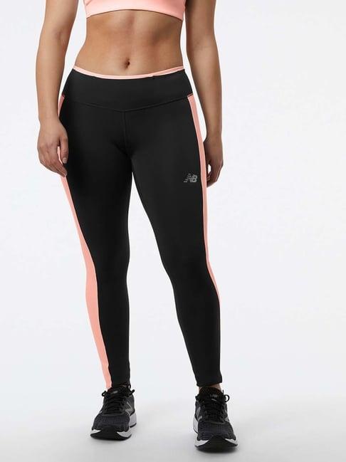 new balance black striped sports tights