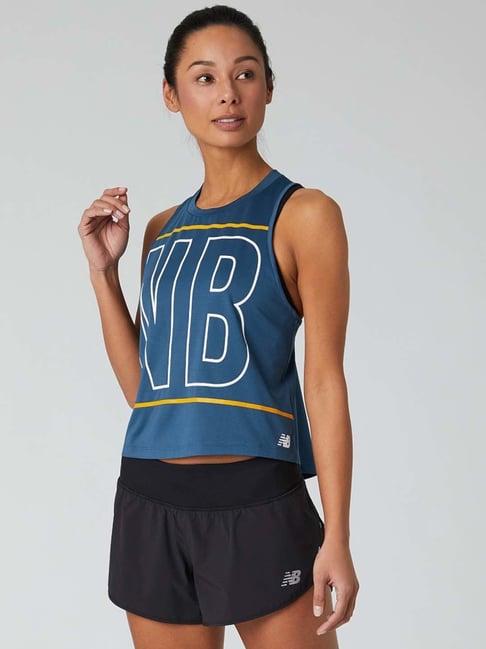 new balance blue printed sports t-shirt