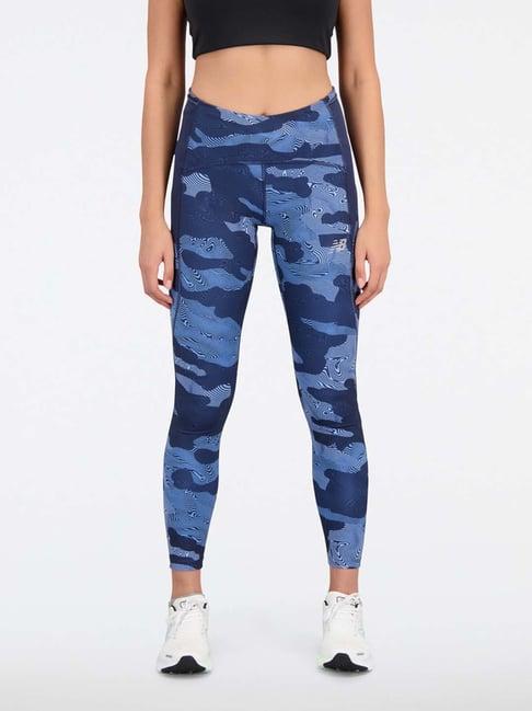 new balance blue printed sports tights