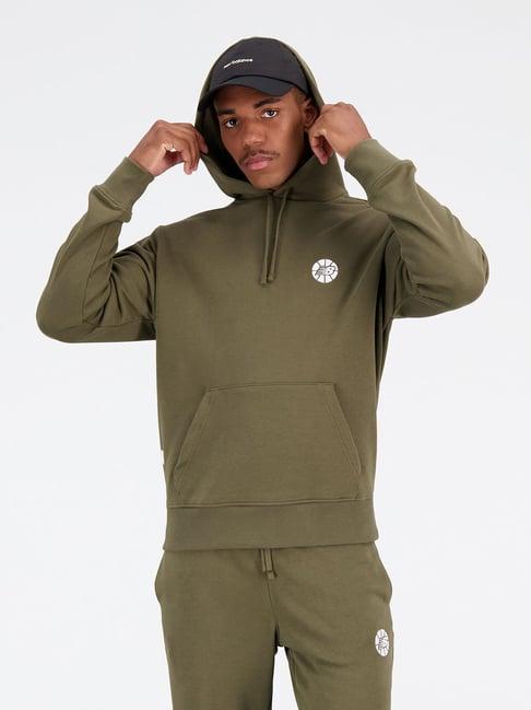 new balance brown regular fit hooded sweatshirt