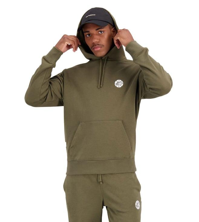 new balance dark moss regular fit hoodie