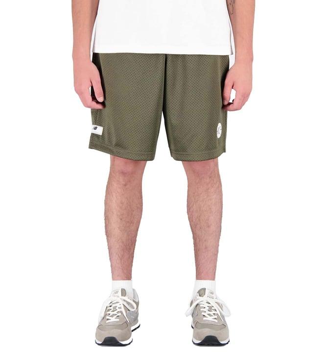 new balance dark moss regular fit shorts