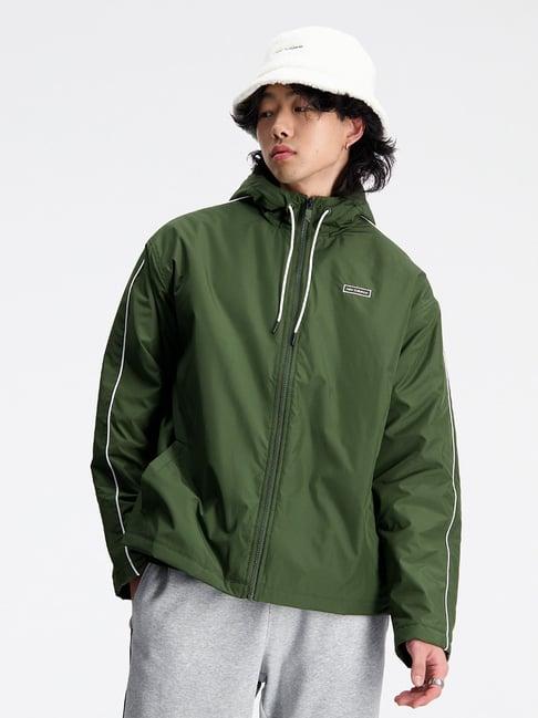 new balance green comfort fit sports hooded jacket