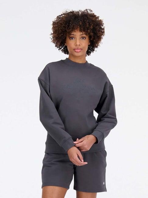 new balance grey cotton printed sports sweatshirt