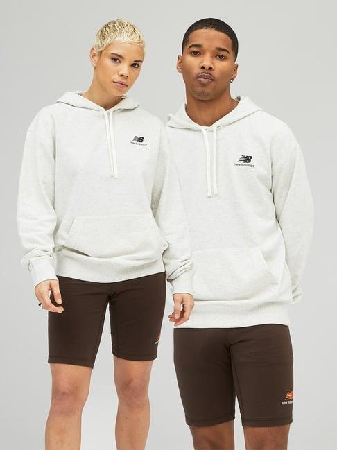 new balance grey melange comfort fit unisex hooded sweatshirt