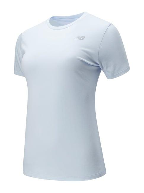 new balance light blue round neck t-shirt