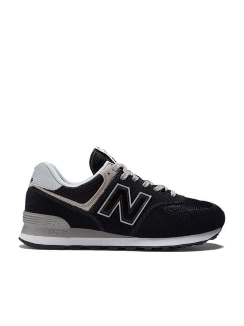 new balance men's 574 coal black casual sneakers