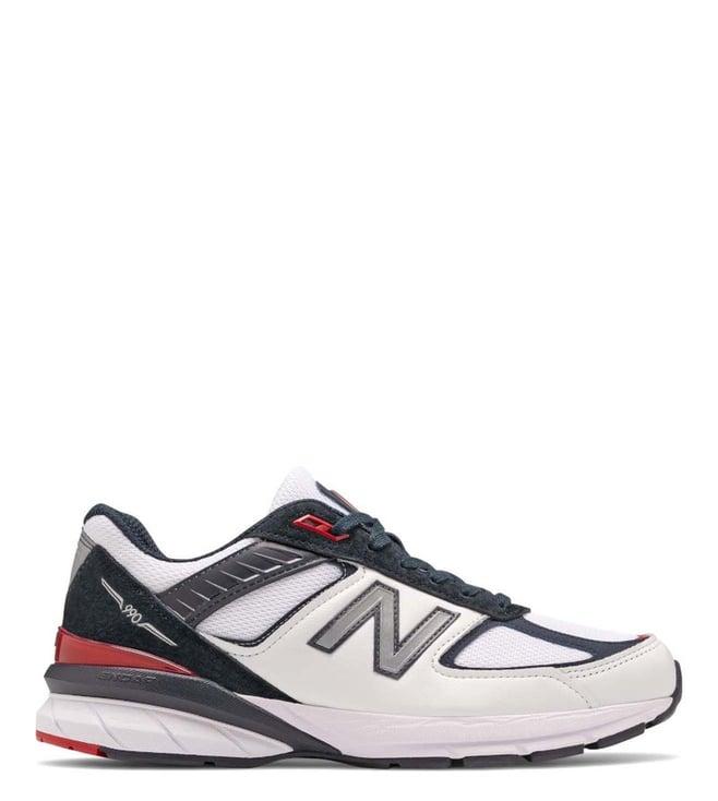 new balance men's 990 grey & red sneakers