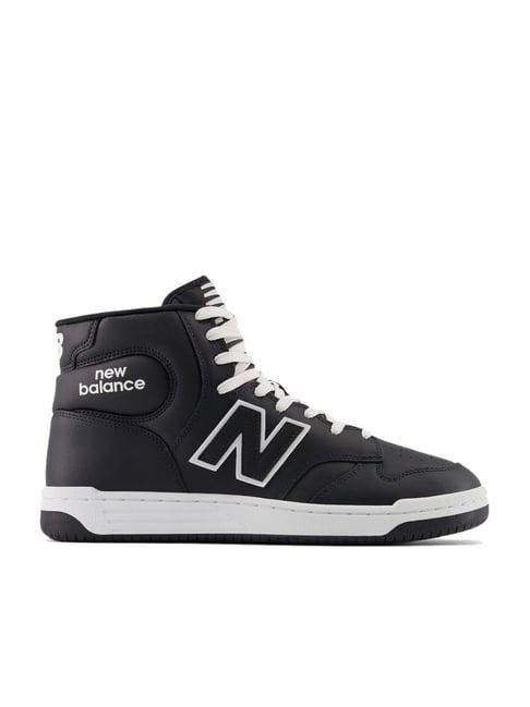 new balance men's black ankle high sneakers