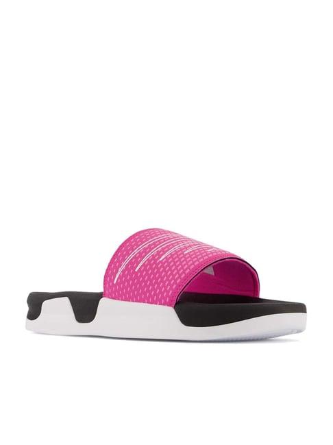 new balance men's pink slides