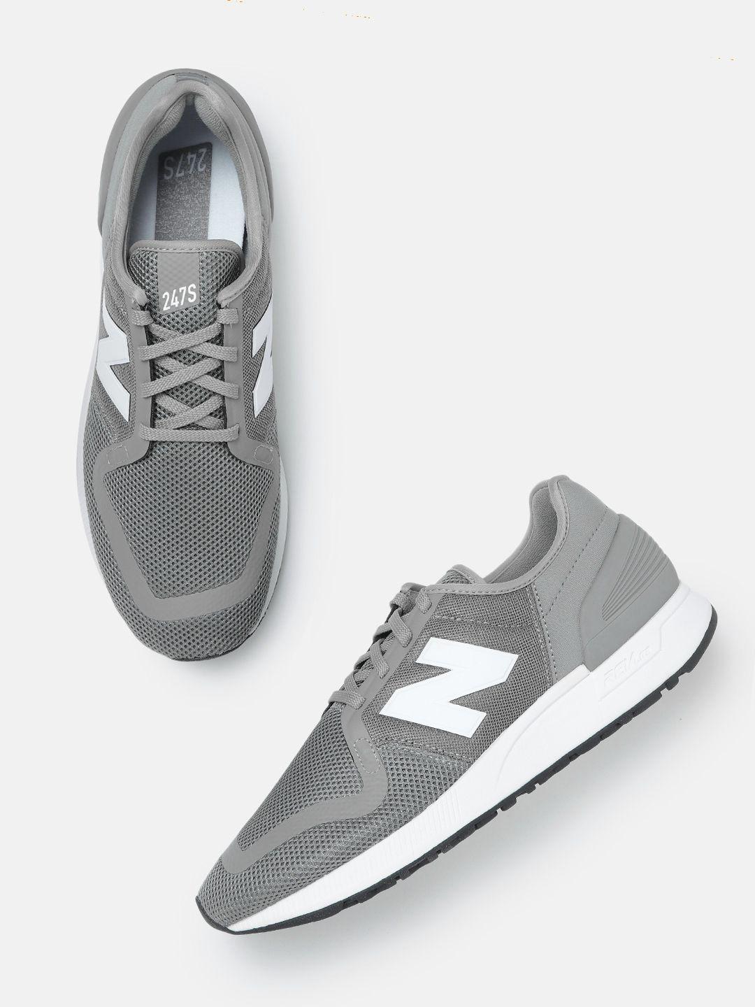 new balance men grey woven design sneakers