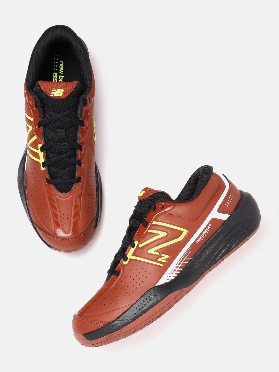 new balance men printed tennis shoes with perforation detail