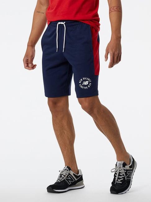 new balance navy comfort fit cotton sports shorts