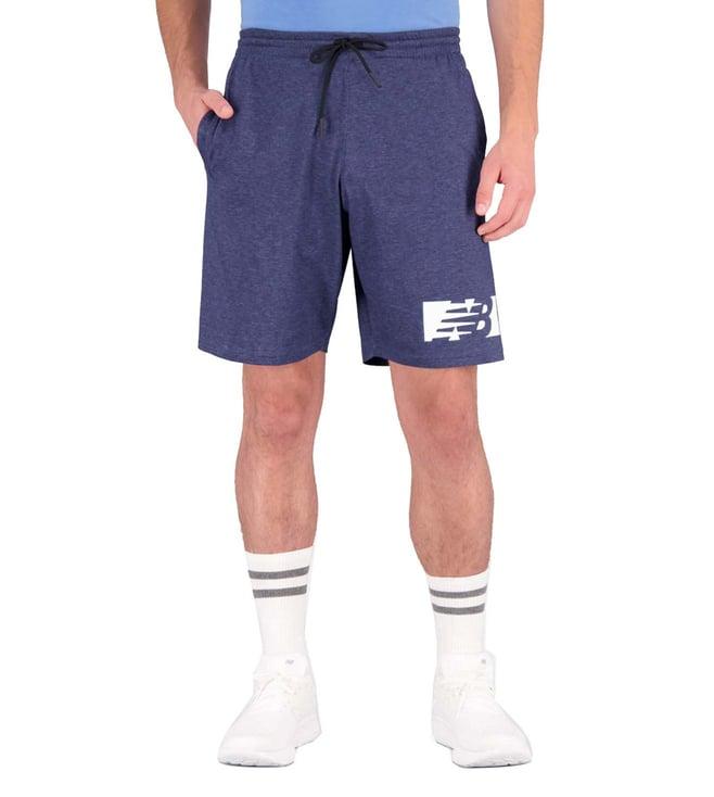 new balance navy heather logo regular fit shorts