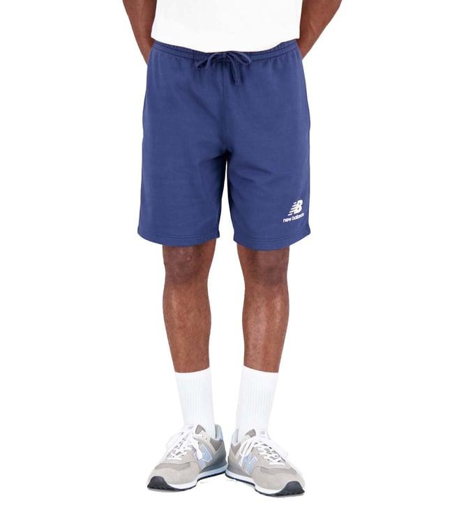 new balance navy logo regular fit shorts