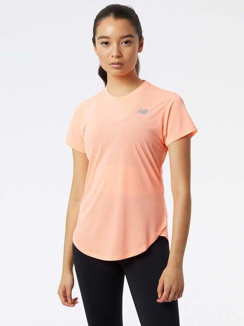 new balance peach regular fit sports t-shirt