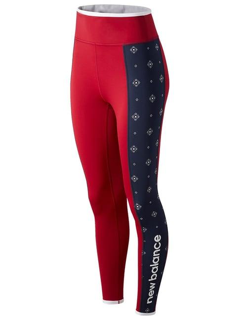 new balance red printed tights