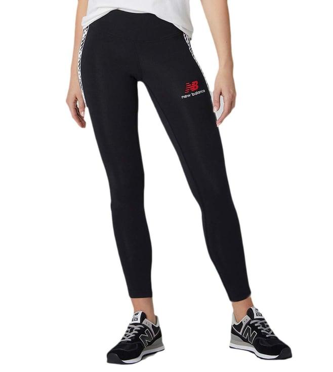 new balance solid women black slim fit wp01510 track pants