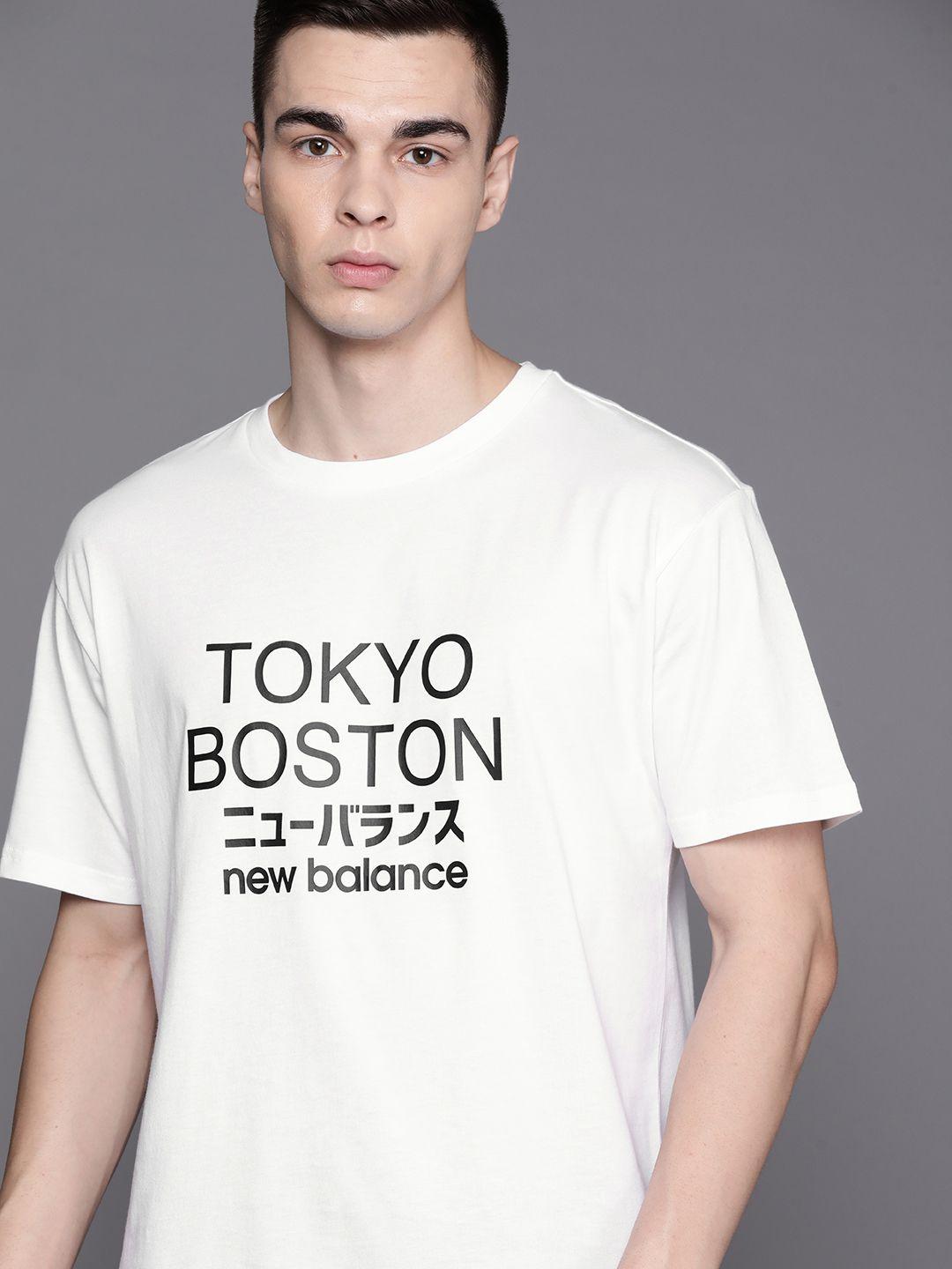 new balance typography printed pure cotton abzorb running t-shirt