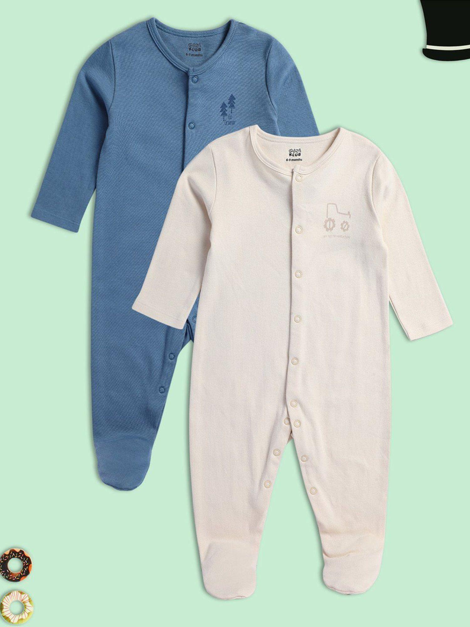 new born and baby boys solid bodysuits (pack of 2)