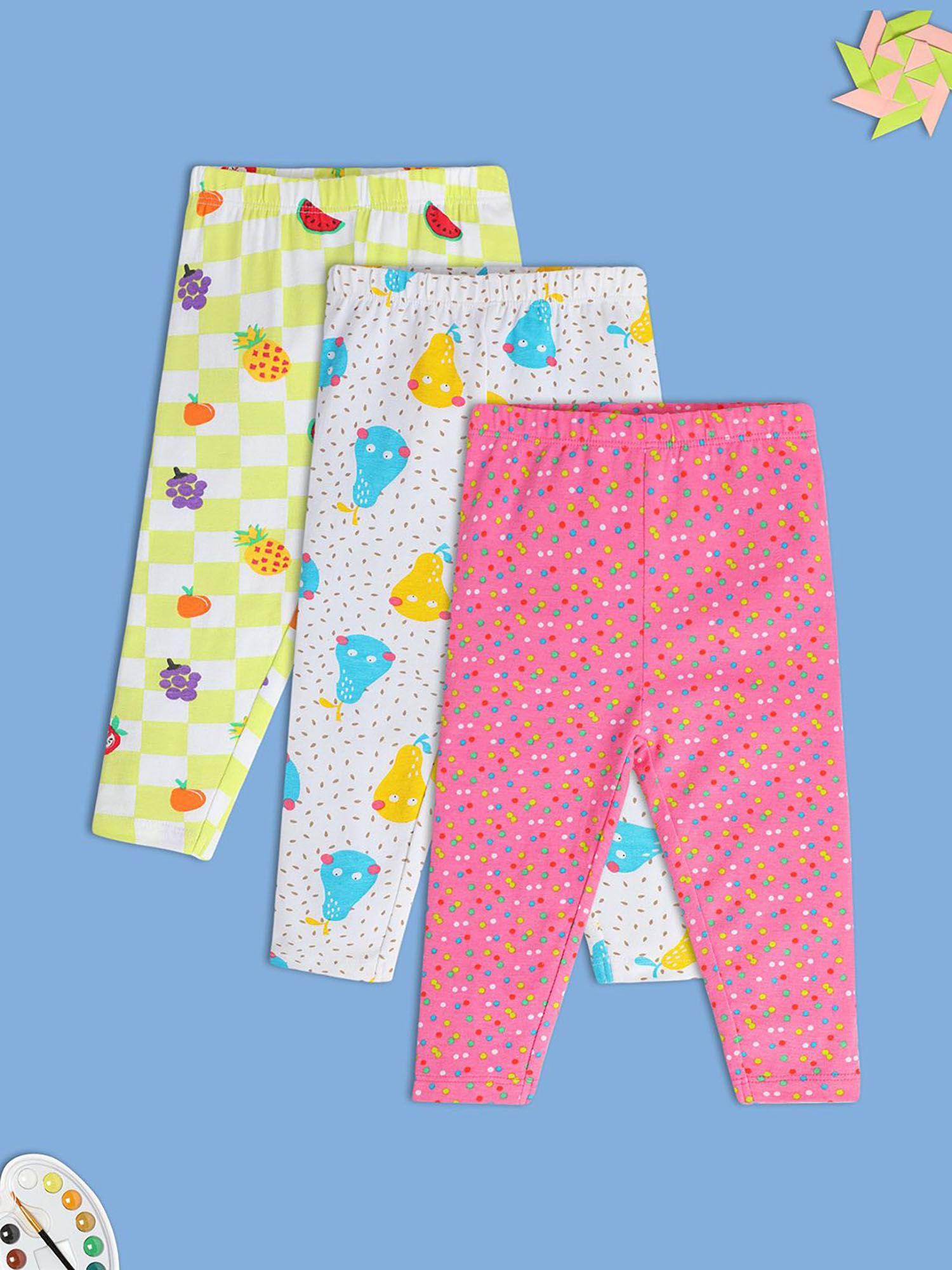 new born and baby girls multi legging (pack of 3)