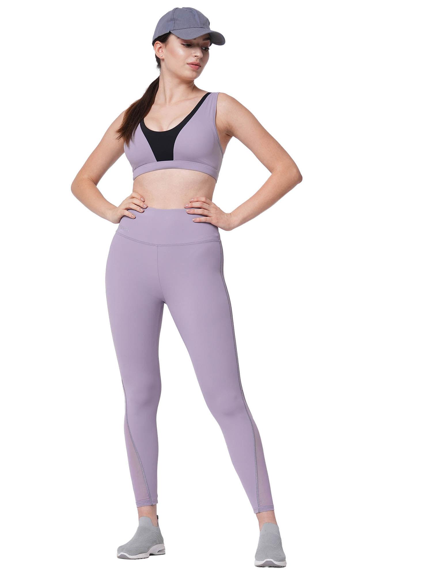 new classic fit lavender sports bra