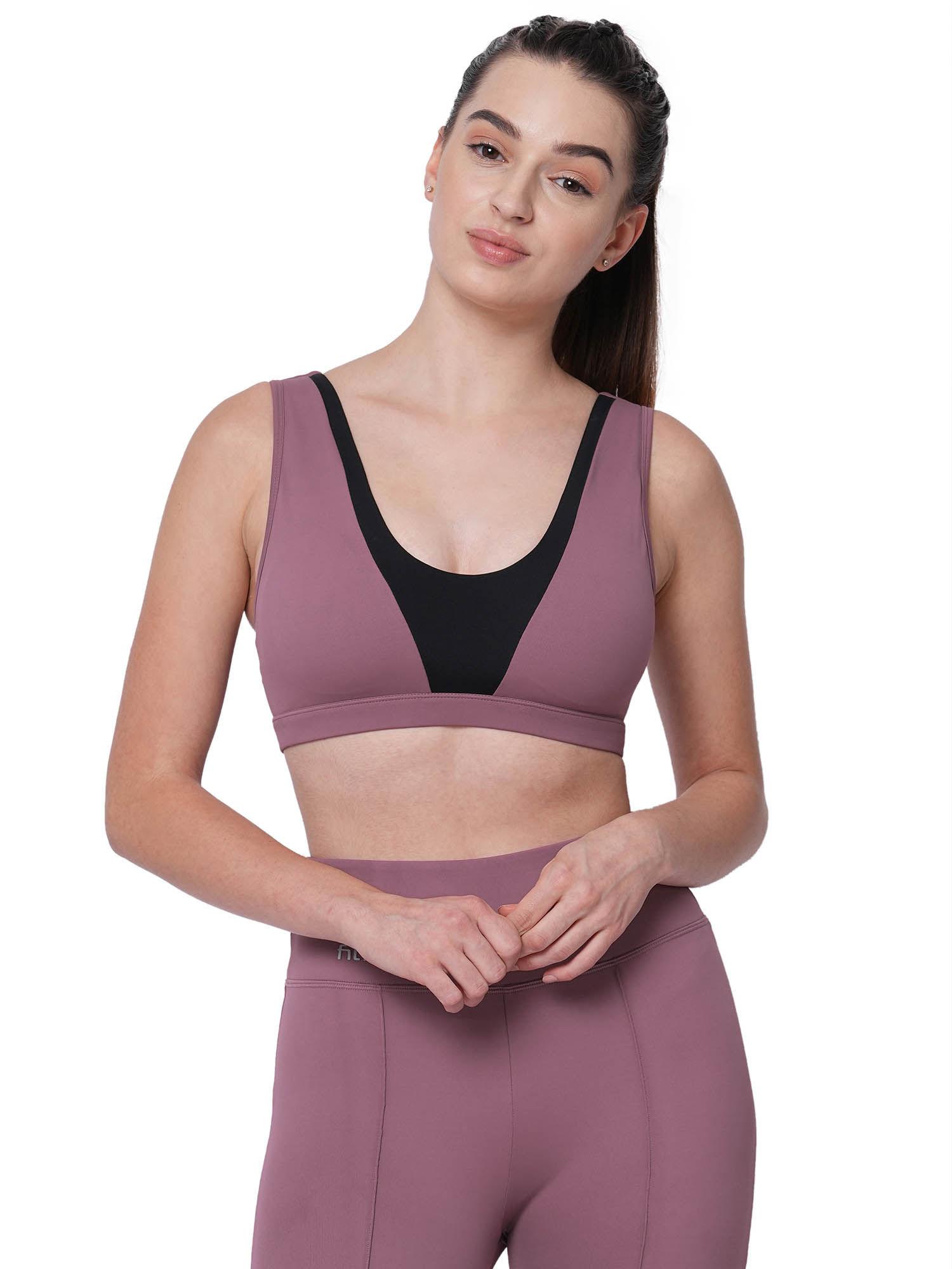 new classic fit purple sports bra