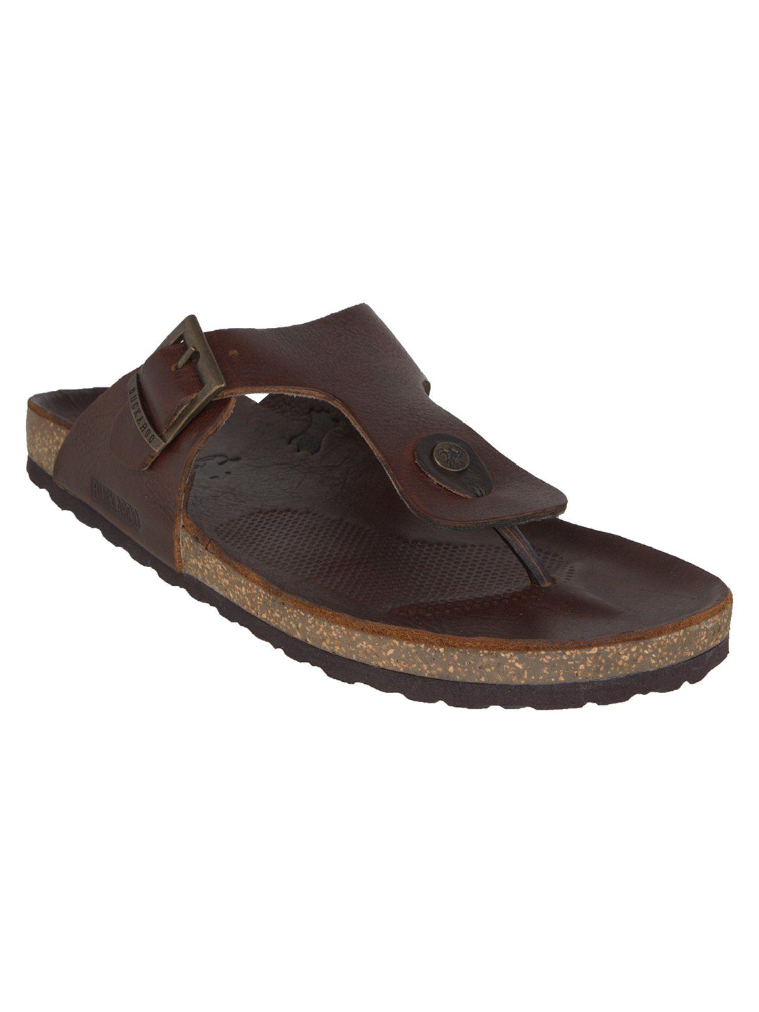 new hendry genuine leather tan casual chappal for men