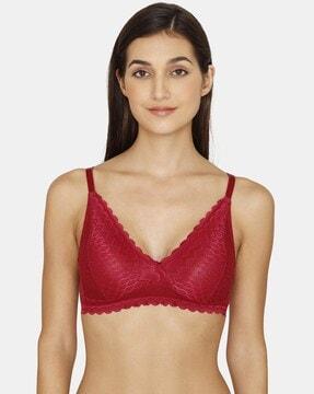 new romance double layered non-wired non-padded 3/4th coverage lace bra