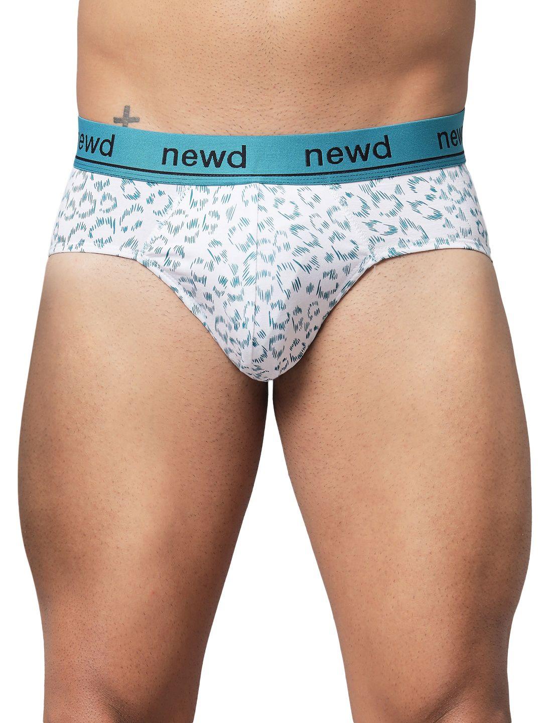 newd abstract printed logo-band briefs -nbp16-white-s
