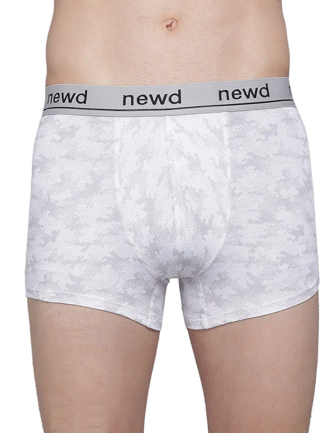 newd printed mid-rise trunks ntp6-white-s