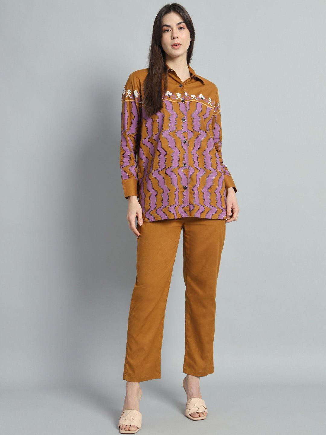 newd shirt collar tunic & trousers co-ords
