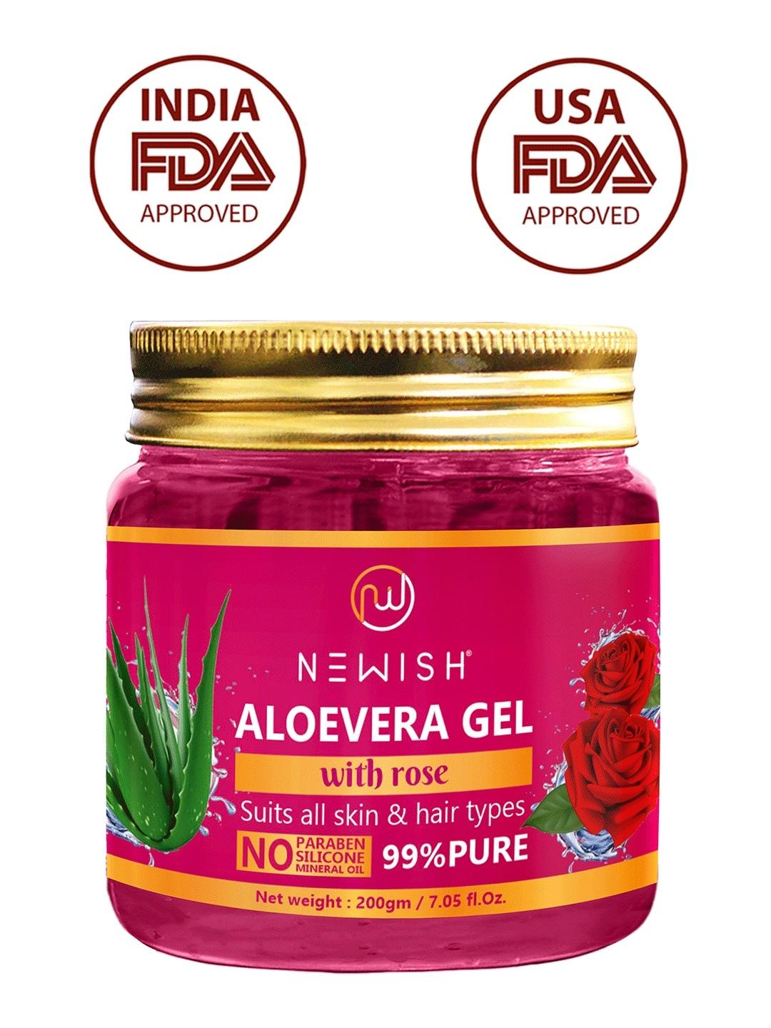 newish aloe vera gel with rose extracts for glowing skin - 200 g