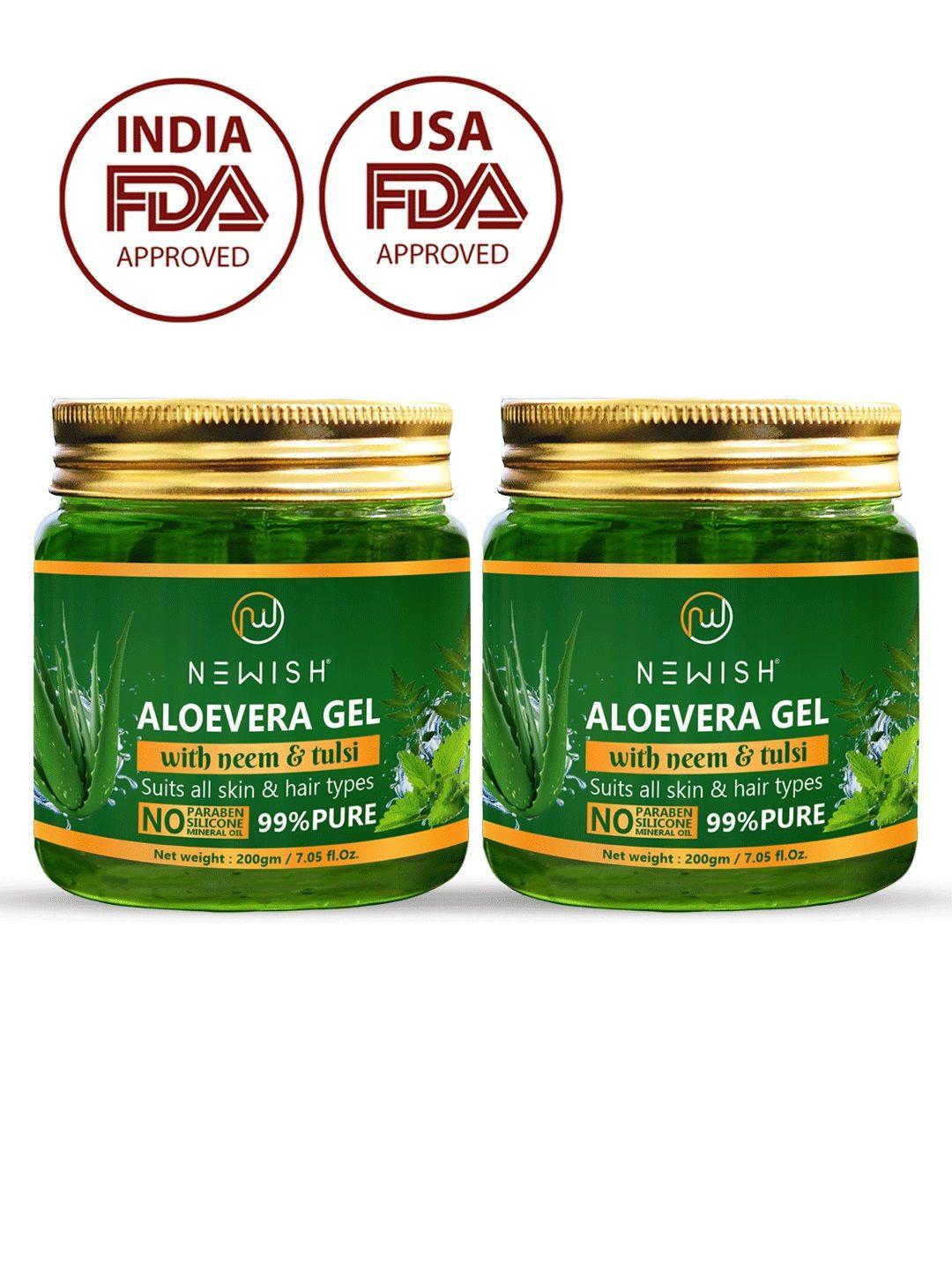 newish pack of 2 aloe vera anti acne gel with neem & tulsi extracts 200 g each