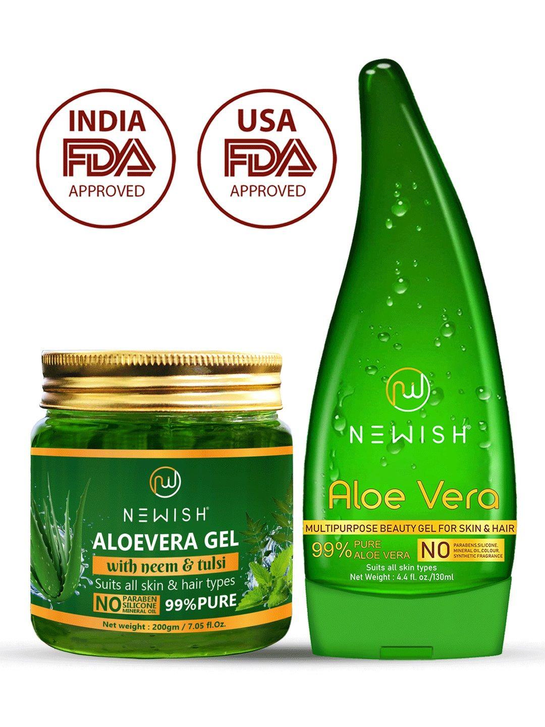 newish pure aloevera gel & neem with tulsi aloe vera gel for hair & skin