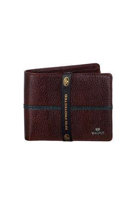 newton brown genuine leather men wallet - brown