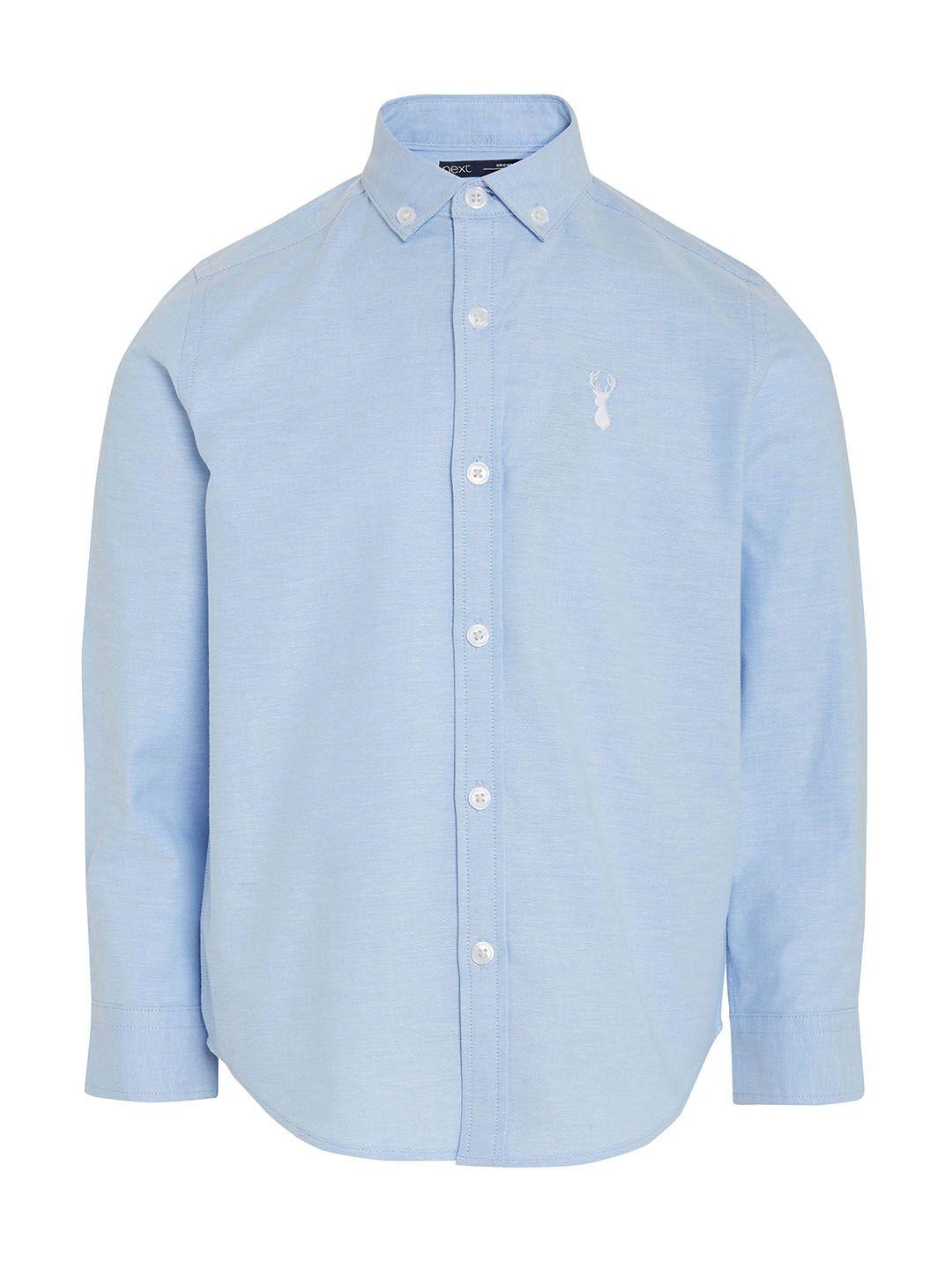 next boys blue regular fit solid formal shirt