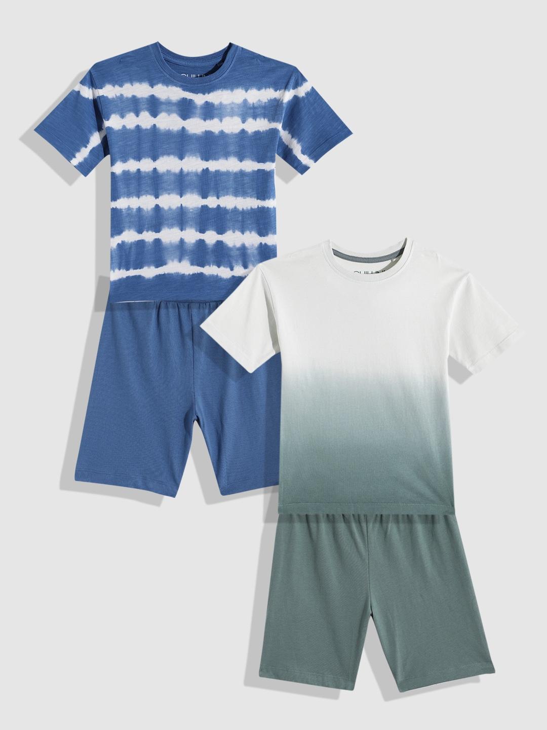 next boys pack of 2 pure cotton t-shirt with shorts