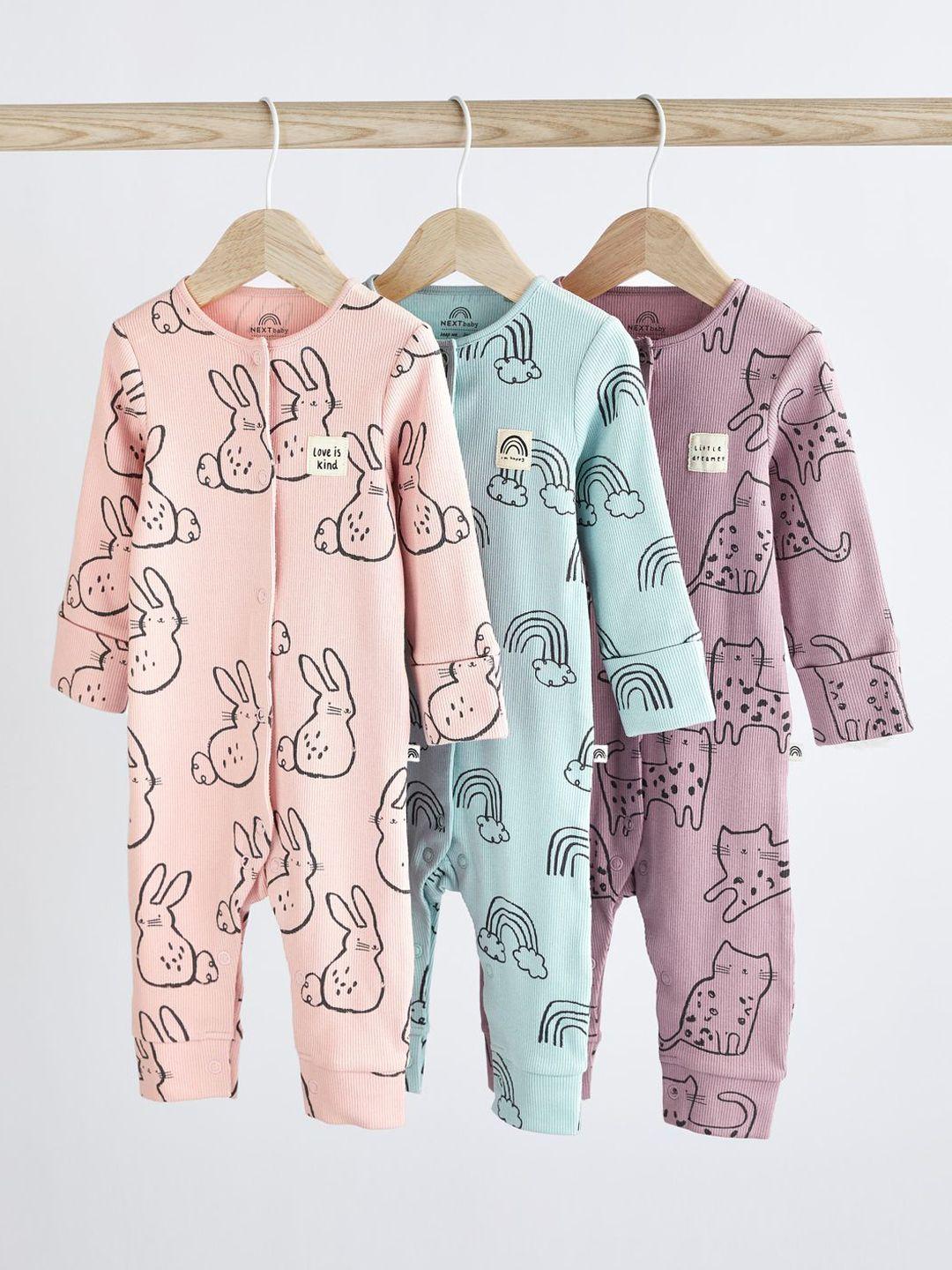 next infant girls pack of 3 conversational printed rompers