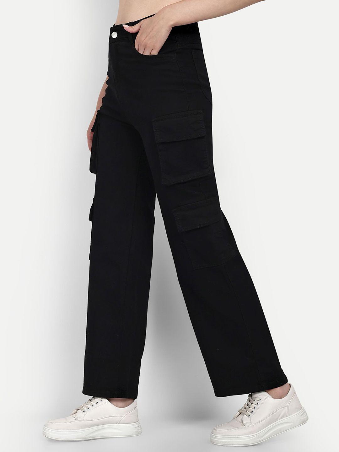 next one women black smart wide leg high-rise stretchable jeans