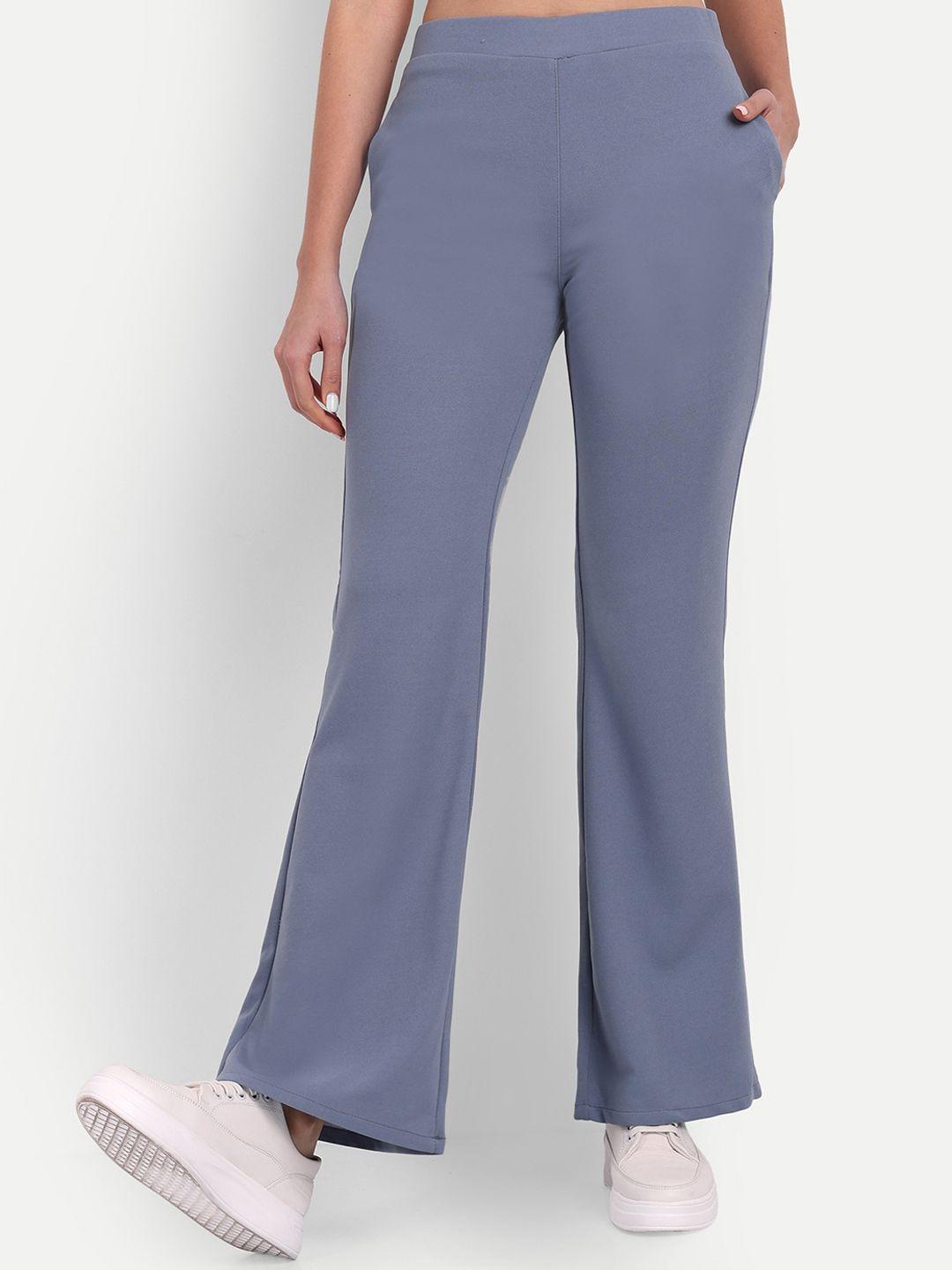 next one women relaxed flared high-rise non iron trousers