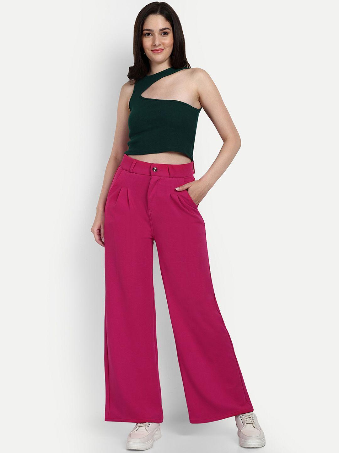 next one women rose smart loose fit high-rise easy wash trousers