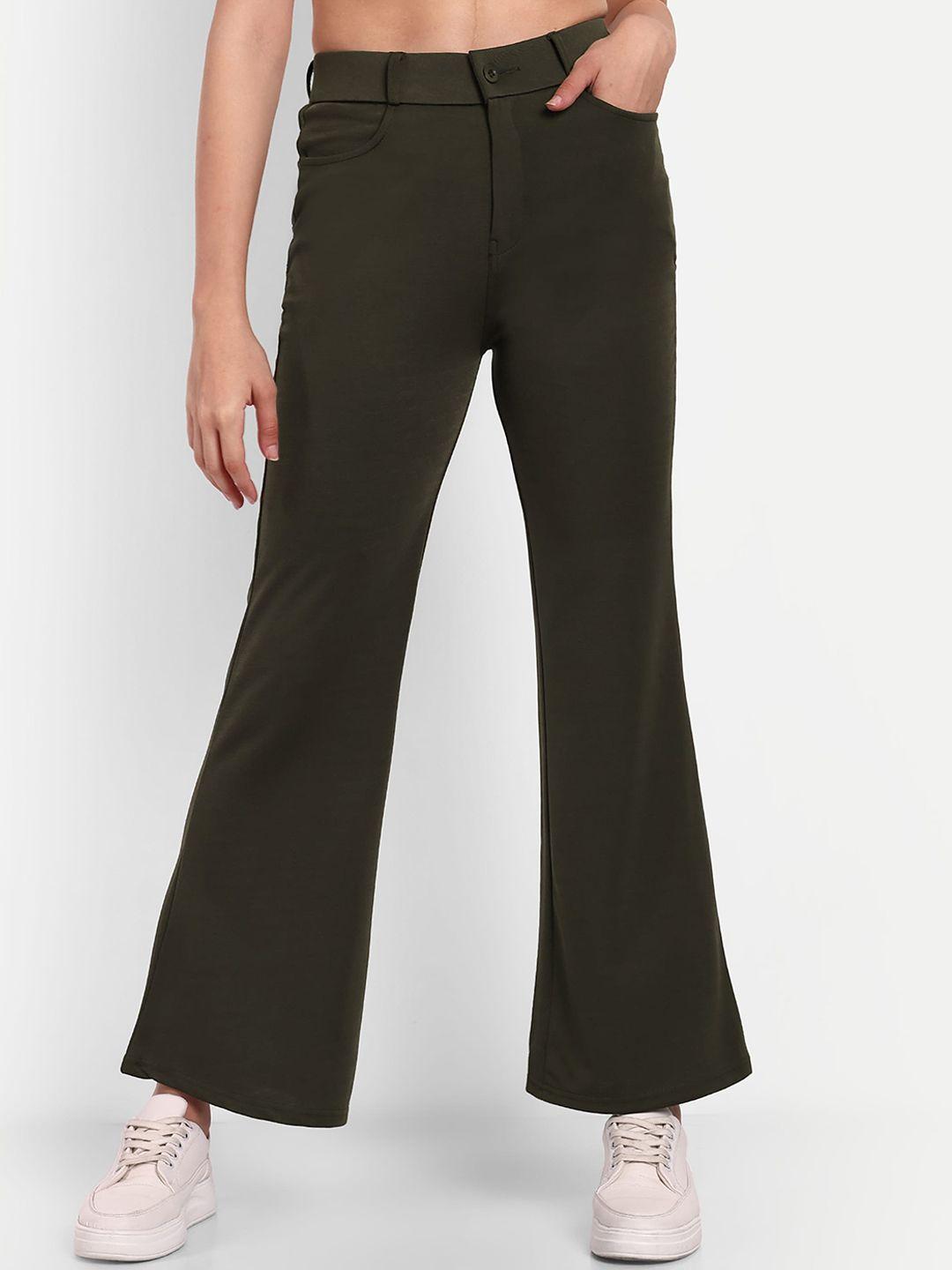 next one women smart flared high-rise easy wash cotton bootcut trousers