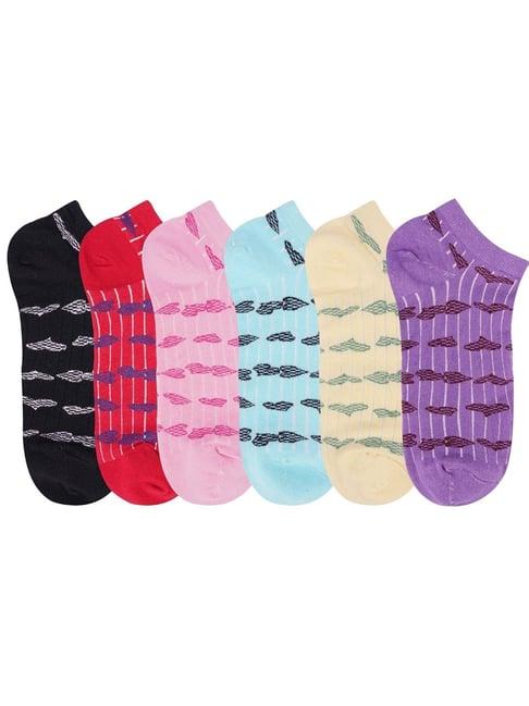 next 2 skin multicolor printed socks (pack of 6)