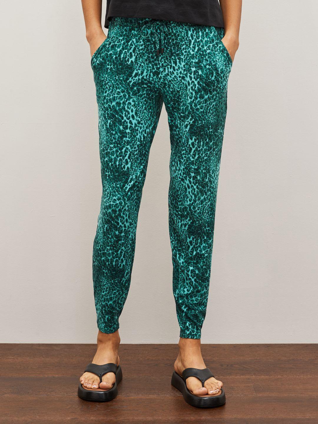next abstract printed mid-rise track pant